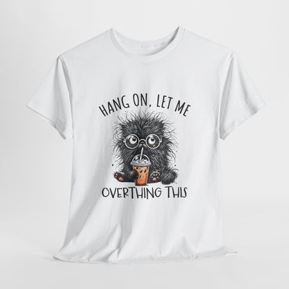 Overthinking Coffee Cat T-Shirt - Cute Nerdy Kawaii Tee