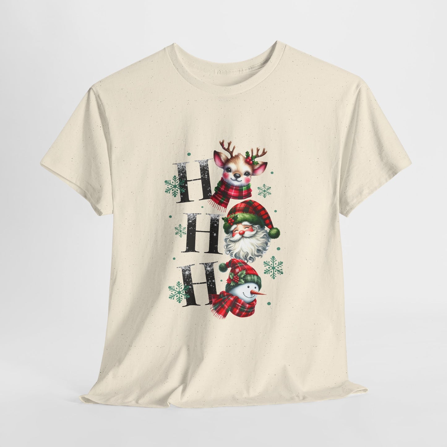 Ho Ho Ho Christmas Shirt - Cute Reindeer, Santa & Snowman Tee