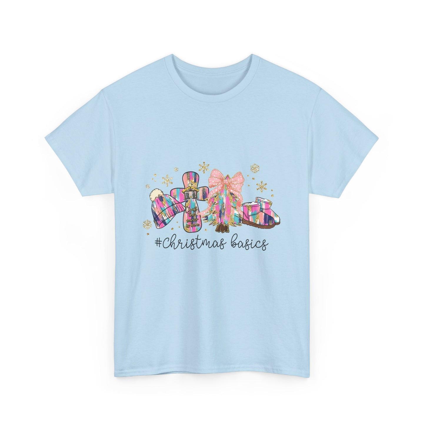Christ the Savior Is Born T-Shirt - Pastel Nativity Cross Christmas Tee