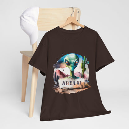 Area 51 Alien Shirt - Watercolor UFO Desert Tee, Roswell Sci-Fi Aesthetic T-Shirt