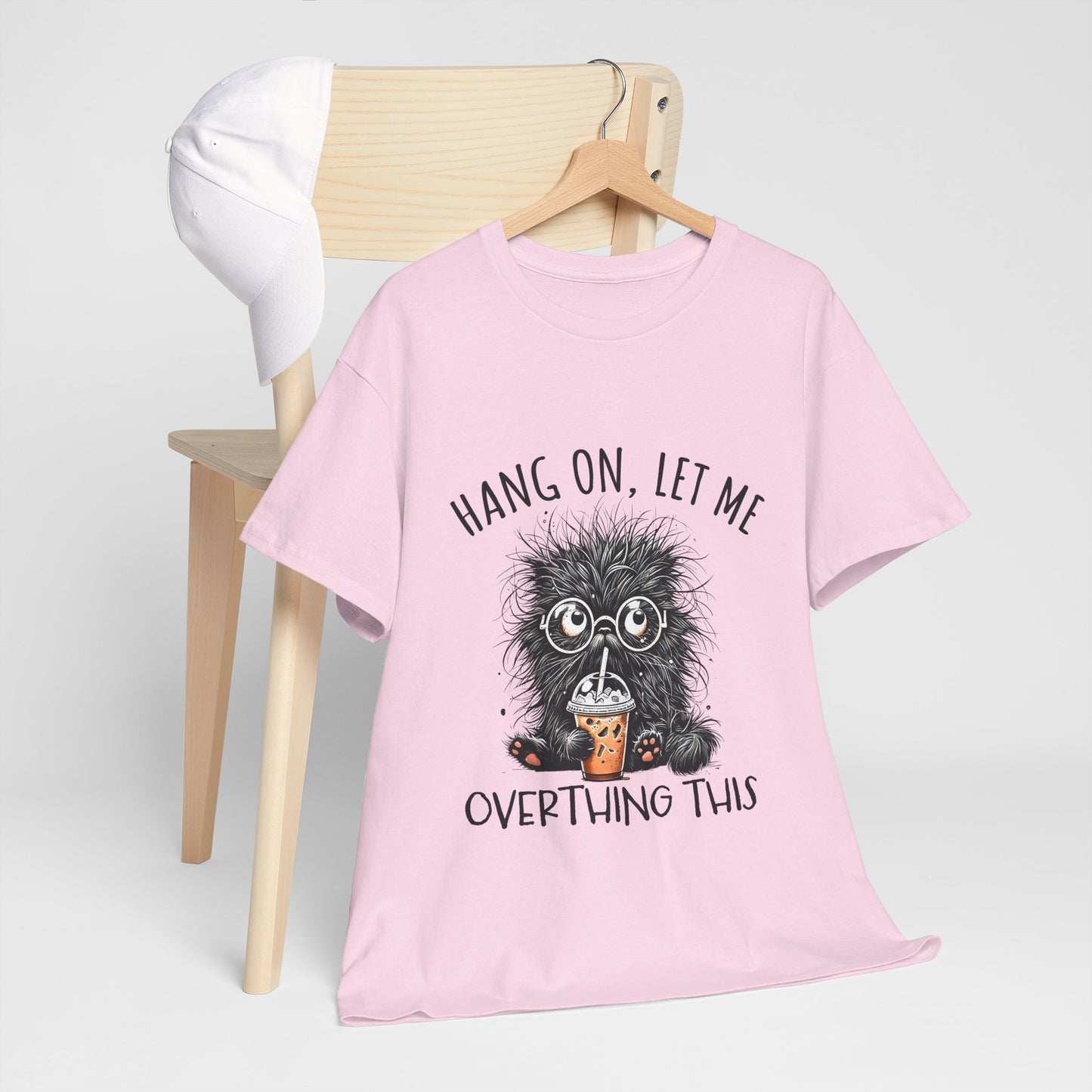 Overthinking Coffee Cat T-Shirt - Cute Nerdy Kawaii Tee