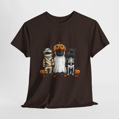 Black Cat Halloween Shirt - Mummy Ghost Skeleton Cats