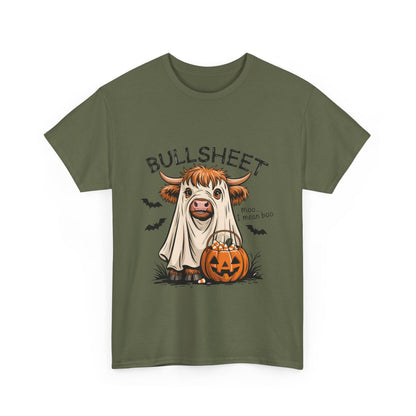Funny Highland Cow Halloween T-Shirt - Ghost Costume Cow Tee