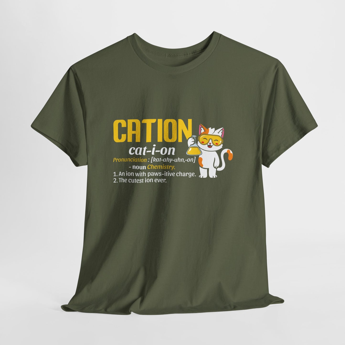 CATION cat-i-on Shirt - Funny Chemistry Cat Tee