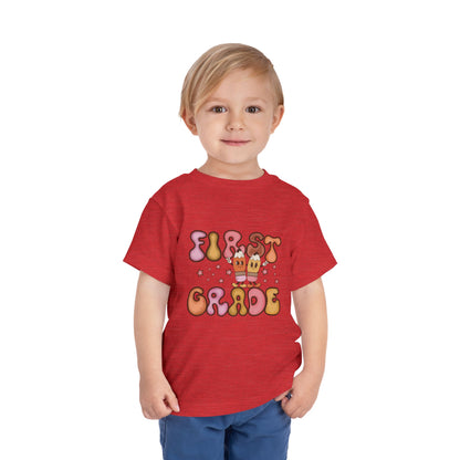 First Grade Bubble Letters T-Shirt | Cute Retro Back to School Kids Tee