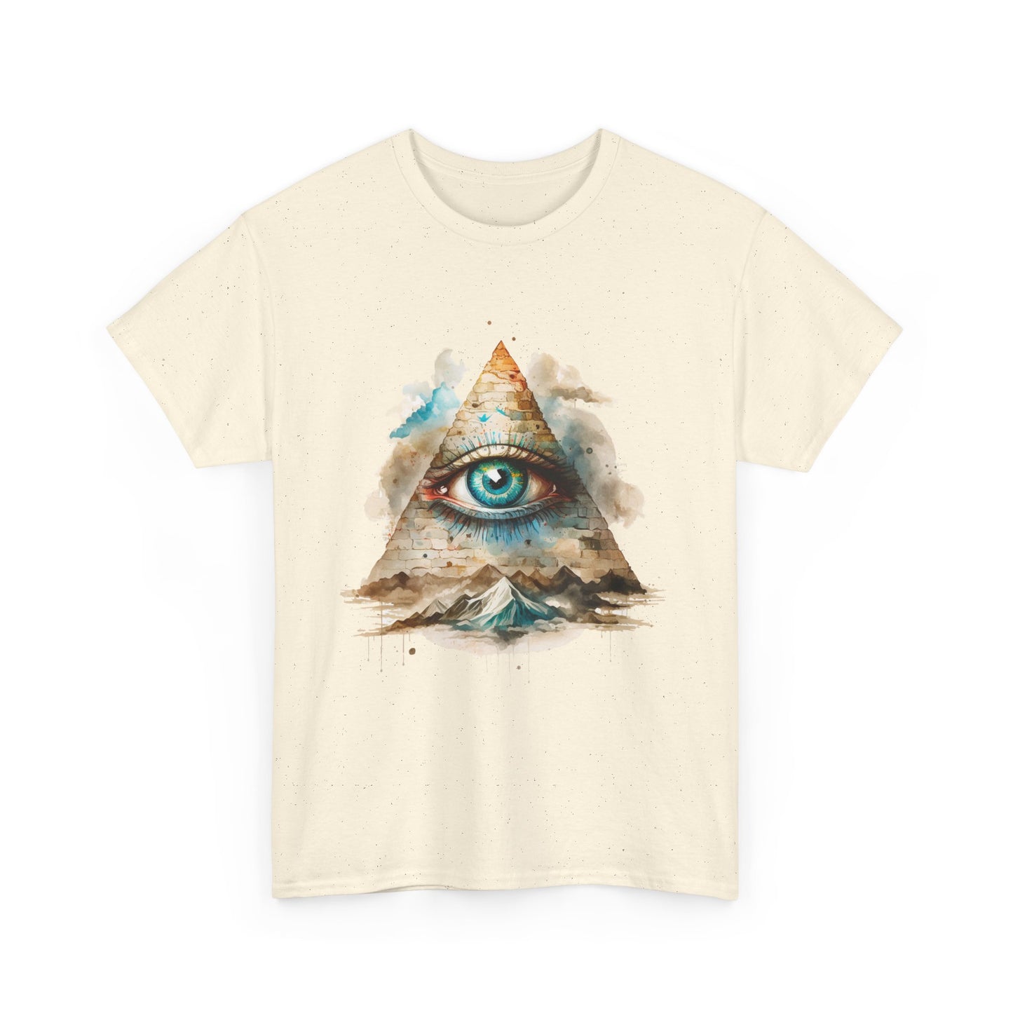 All-Seeing Eye Pyramid T-Shirt - Watercolor Illuminati Aesthetic Tee