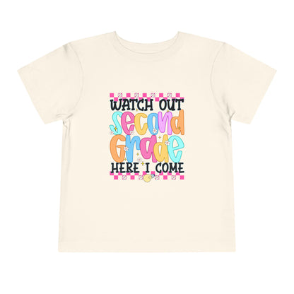 Watch Out Second Grade Shirt - Colorful Back to School Tee for Kids, 2nd Grade Here I Come Shirt, Funny First Day Outfit Idea