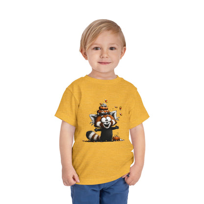 Red Panda Kids Halloween T-Shirt - Candy Corn & Pumpkins Toddler Tee