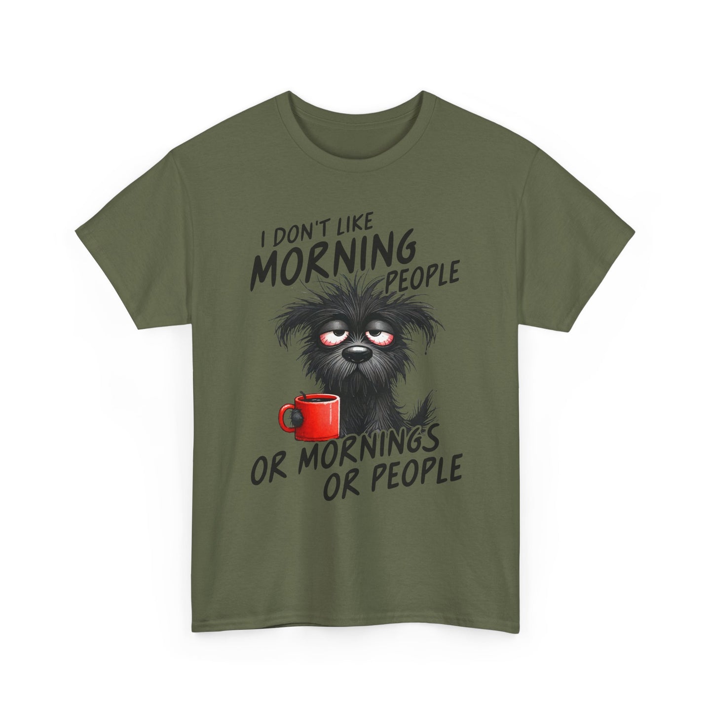 Grumpy Morning Dog T-Shirt - Funny Coffee Tee
