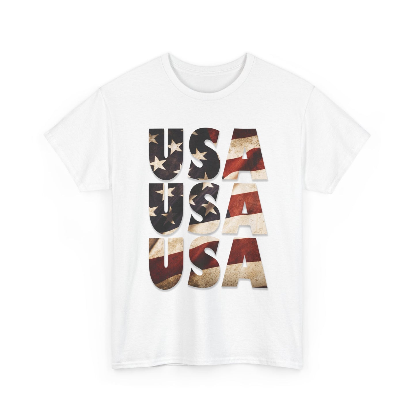 Vintage USA Flag T-Shirt - Distressed American Flag 4th of July Tee