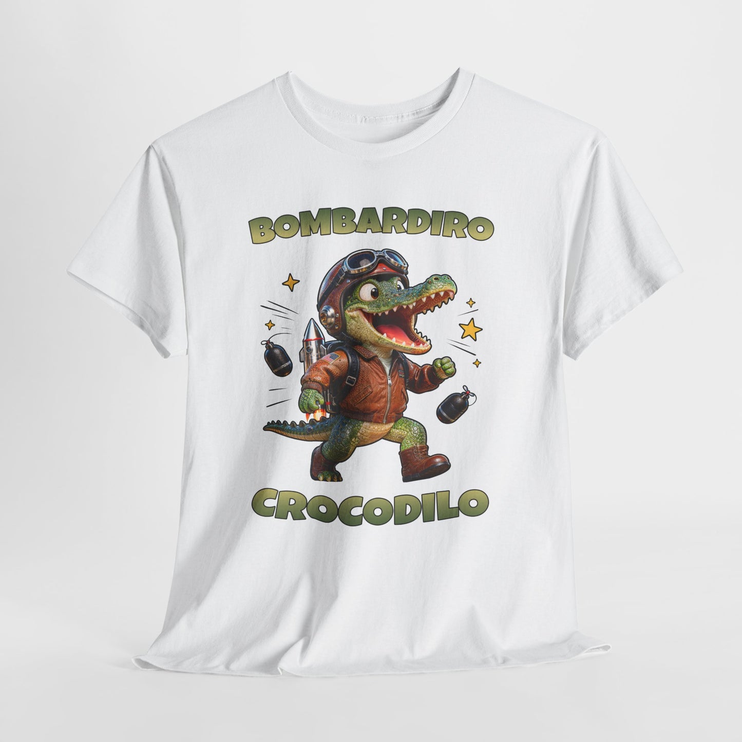 Bombardiro Crocodilo Shirt – Funny Jetpack Crocodile Cartoon Tee