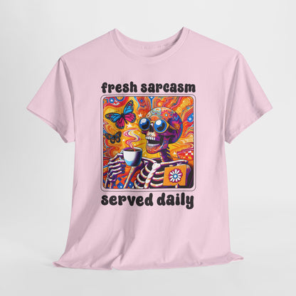 Psychedelic Coffee Skeleton T-Shirt - Trippy Boho Butterfly Tee