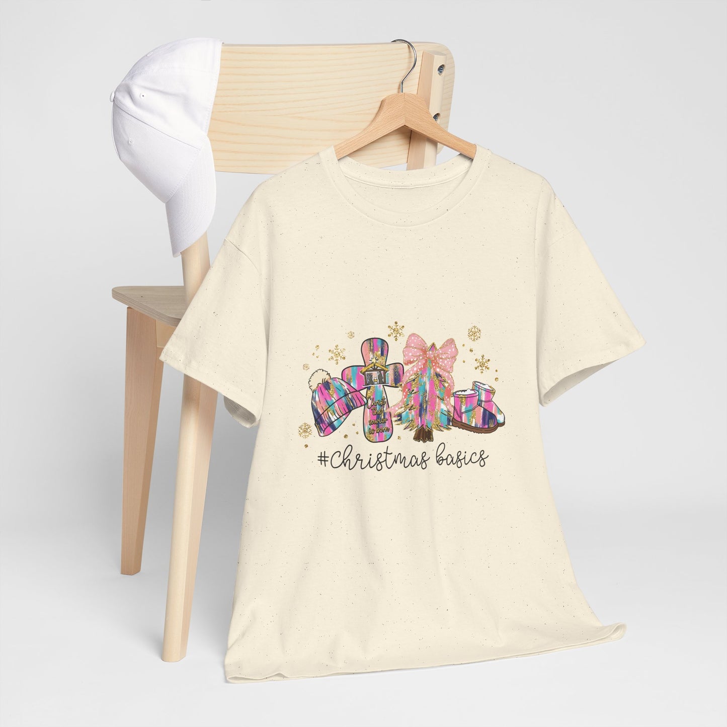 Christ the Savior Is Born T-Shirt - Pastel Nativity Cross Christmas Tee