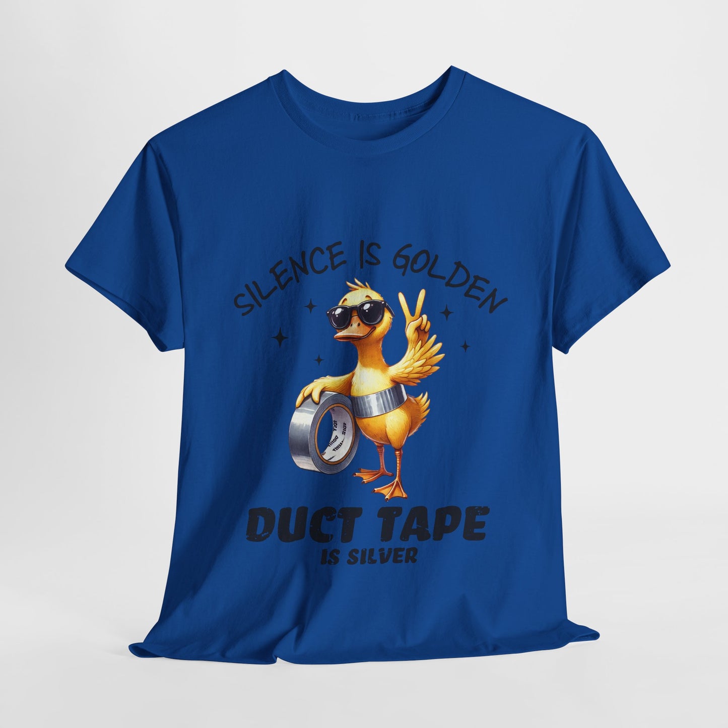 Silence Is Golden Duct Tape T-Shirt - Funny Duck Tee