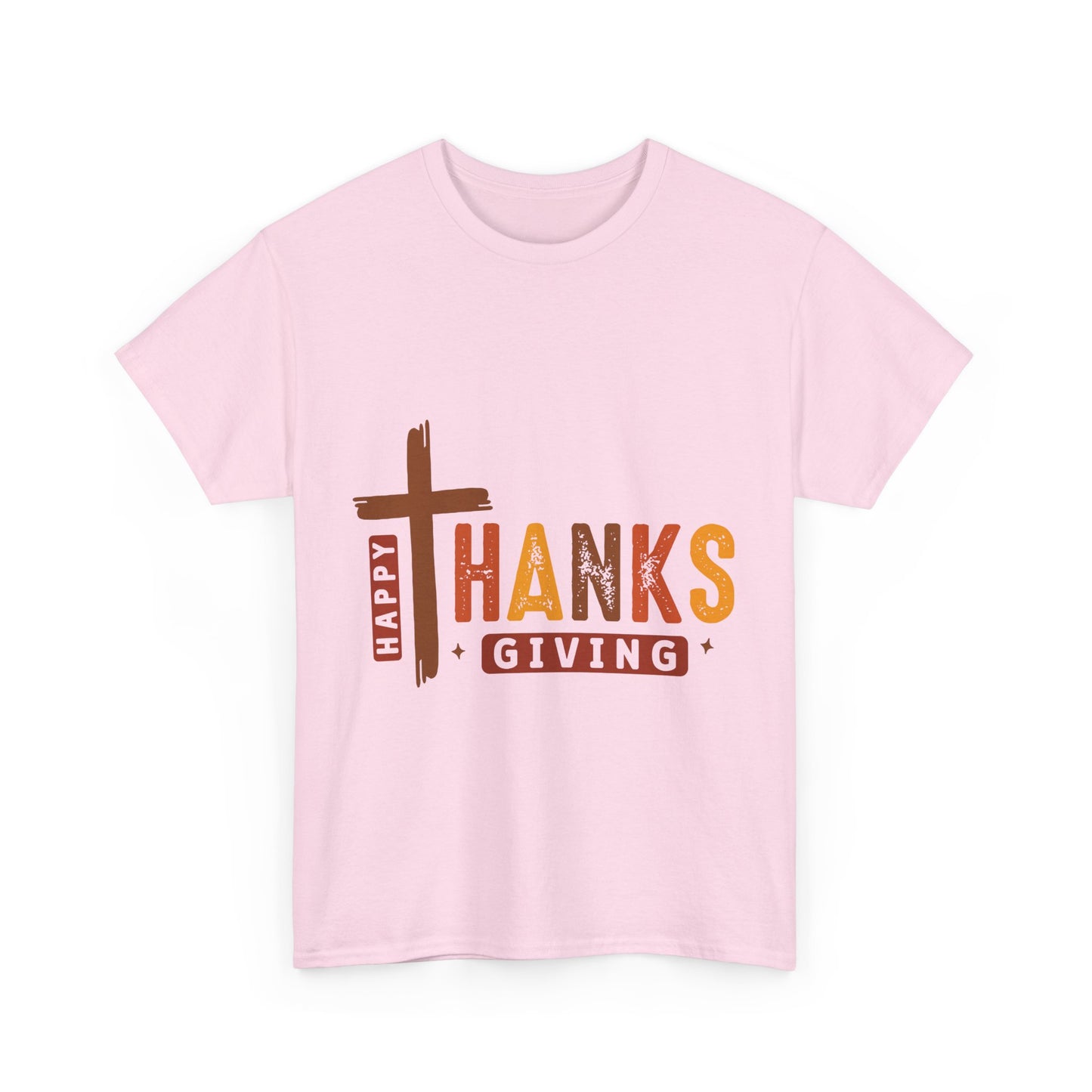 Christian Thanksgiving T-Shirt - Faith-Based “THANKS” Cross Jesus Tee