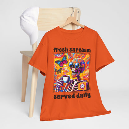 Psychedelic Coffee Skeleton T-Shirt - Trippy Boho Butterfly Tee