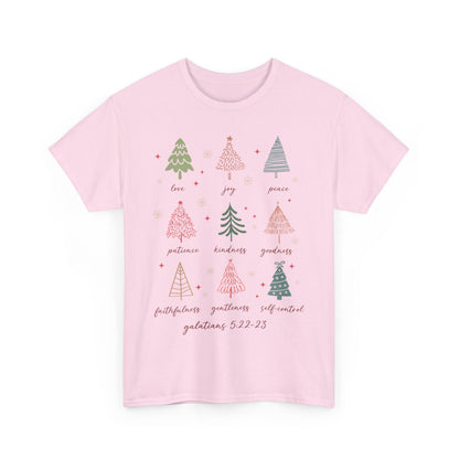 Fruits of the Spirit Christmas T-Shirt - Galatians 5:22-23 Faith Tee