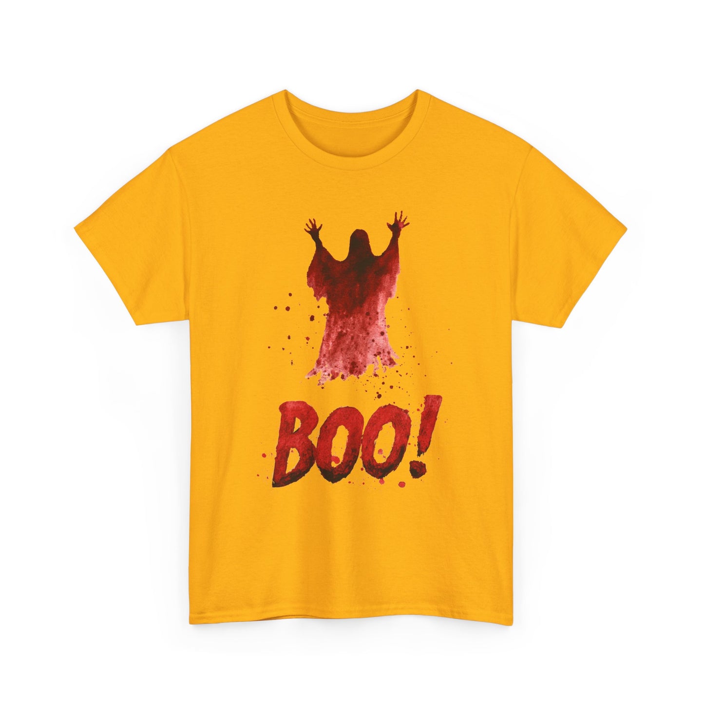 Boo Ghost Halloween T-Shirt - Red Spirit Blood Splatter Horror Tee