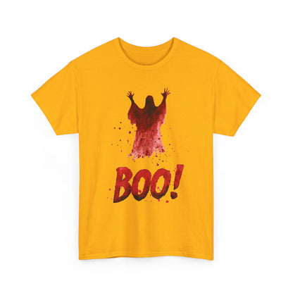 Boo Ghost Halloween T-Shirt - Red Spirit Blood Splatter Horror Tee