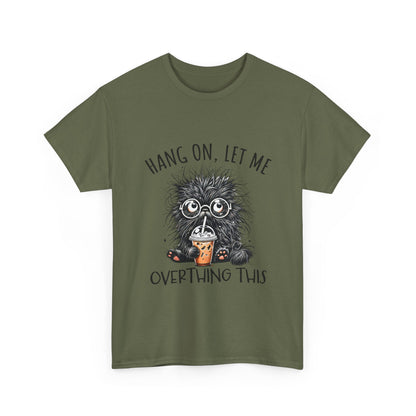 Overthinking Coffee Cat T-Shirt - Cute Nerdy Kawaii Tee