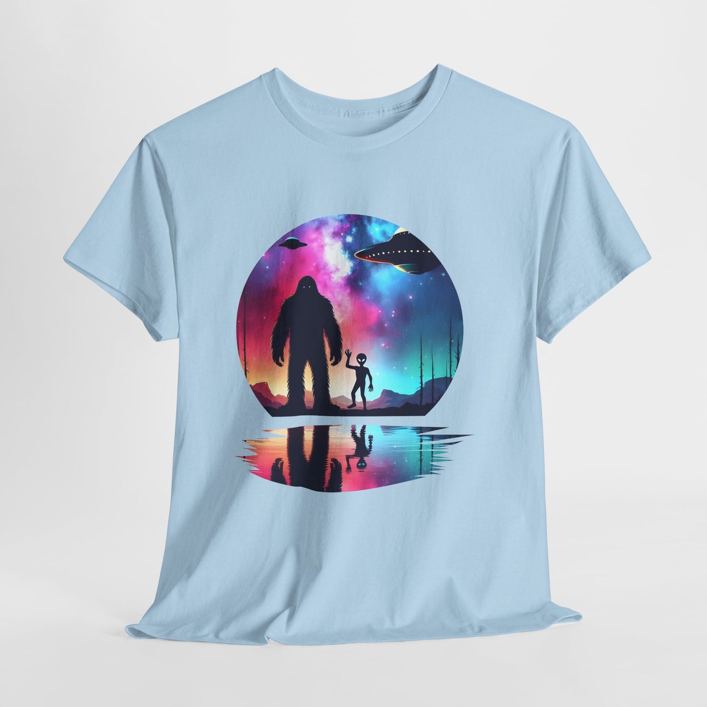 Koszulka z motywem przyjaźni Wielkiej Stopy i Obcych – Retro Vaporwave Galaxy UFO