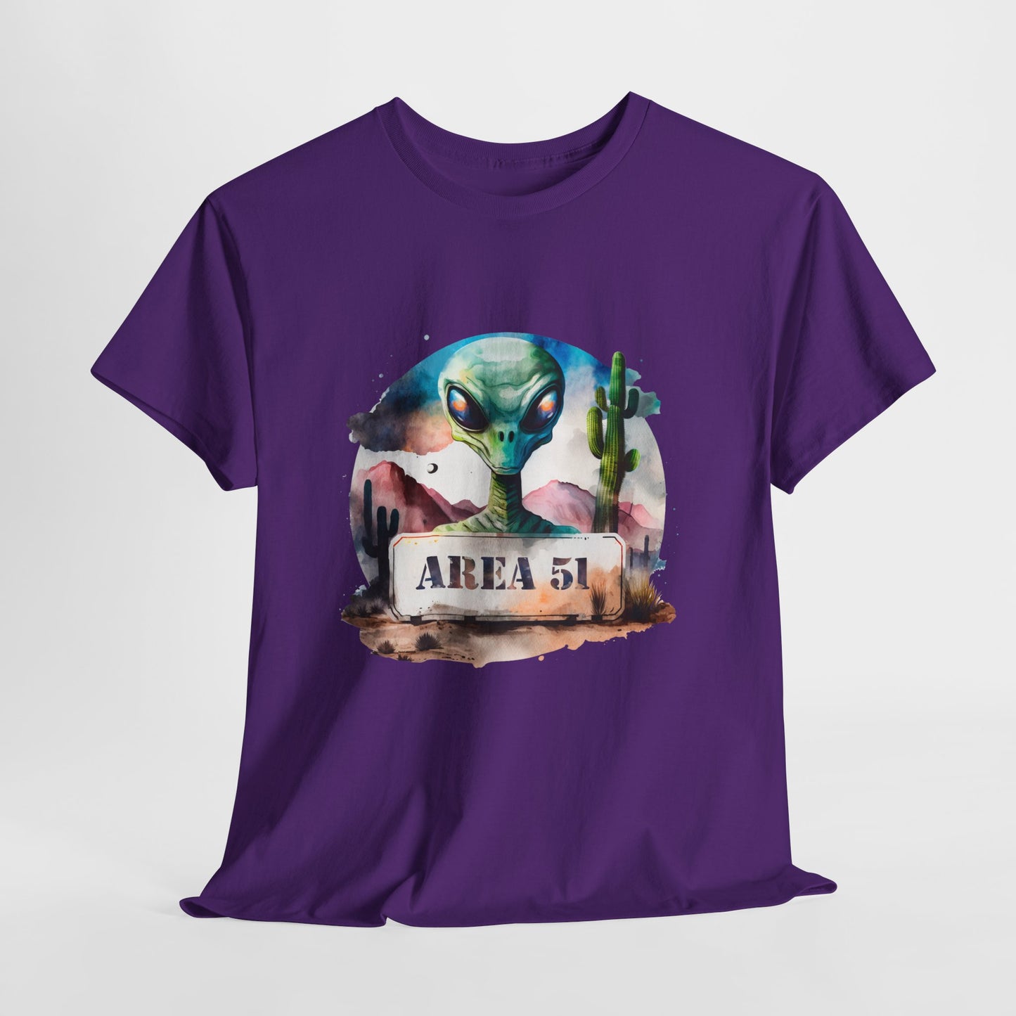 Area 51 Alien Shirt - Watercolor UFO Desert Tee, Roswell Sci-Fi Aesthetic T-Shirt