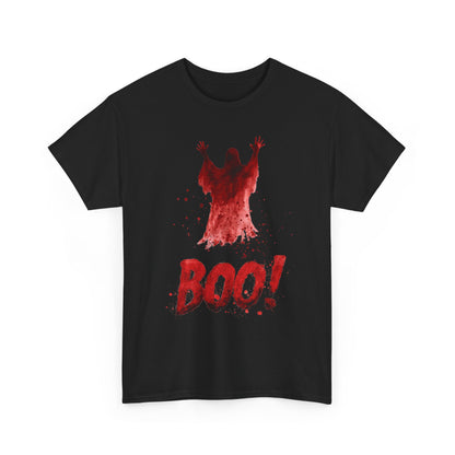 Boo Ghost Halloween T-Shirt - Red Spirit Blood Splatter Horror Tee
