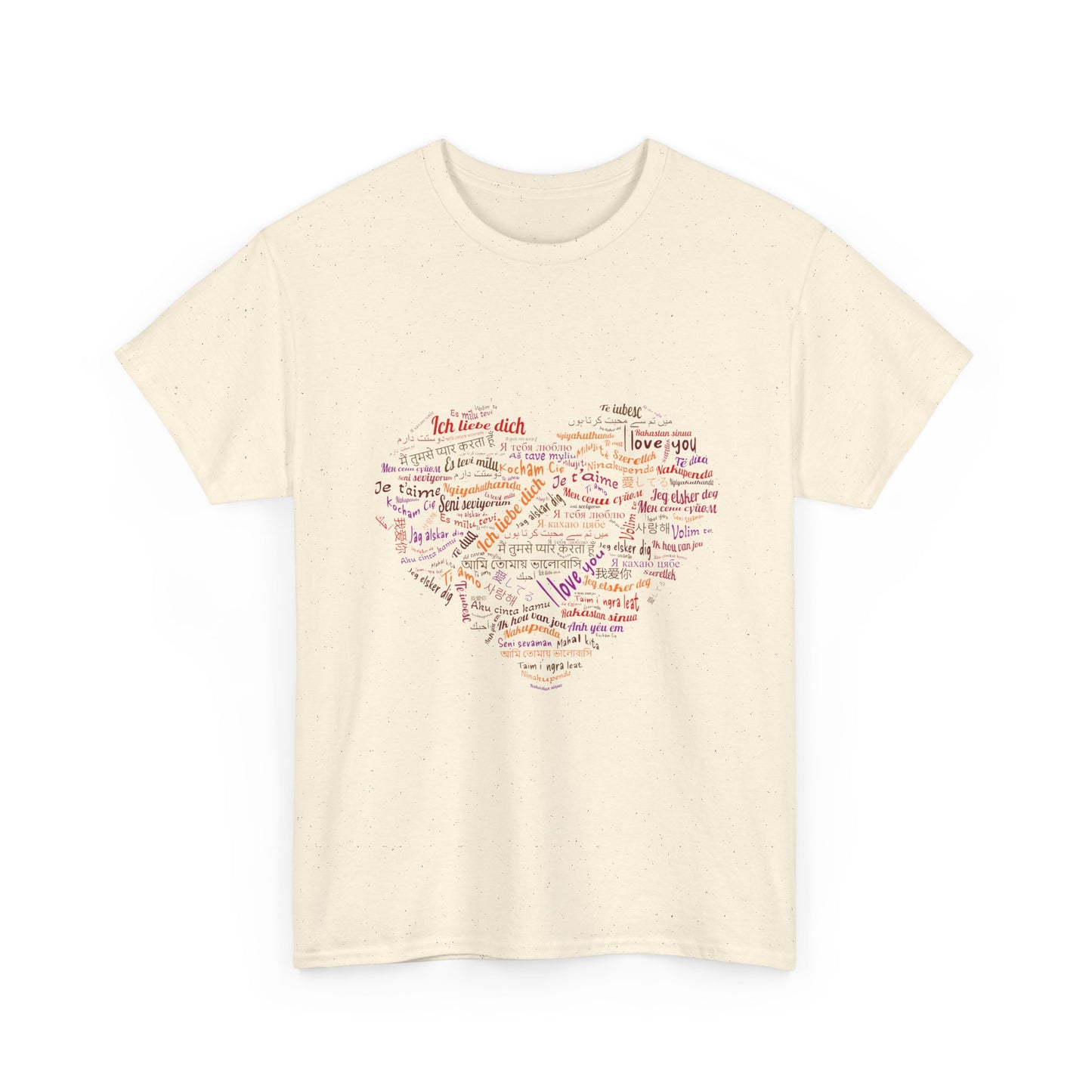 I Love You in Every Language T-Shirt - Multilingual Heart Design - Romantic Gift for Valentines Day, Anniversary, or Birthday