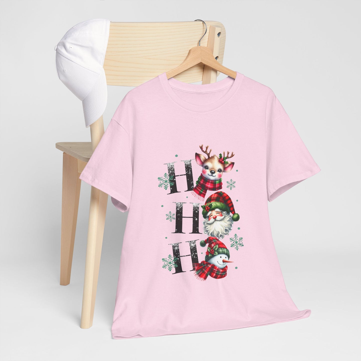 Ho Ho Ho Christmas Shirt - Cute Reindeer, Santa & Snowman Tee