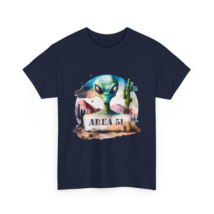 Area 51 Alien Shirt - Watercolor UFO Desert Tee, Roswell Sci-Fi Aesthetic T-Shirt