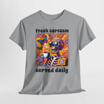 Psychedelic Coffee Skeleton T-Shirt - Trippy Boho Butterfly Tee