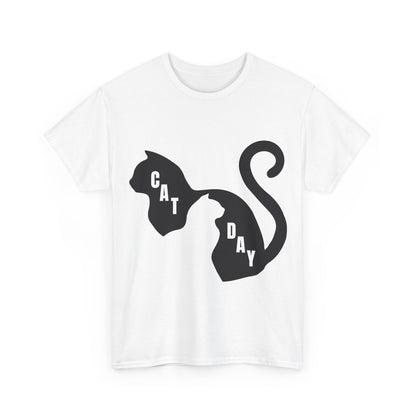 Cat Day Minimalist Black Cat Silhouette T-Shirt