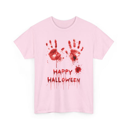 Happy Halloween Blood Handprints T-Shirt - Dripping Horror Tee