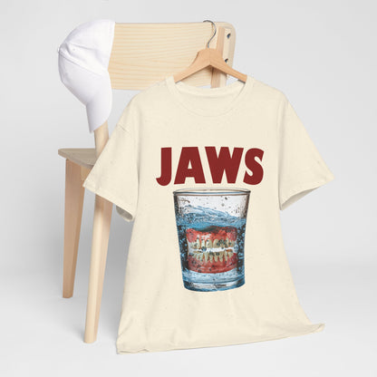 JAWS Parody - Funny Denture in Water Glass T-Shirt for Movie & Humor Fans