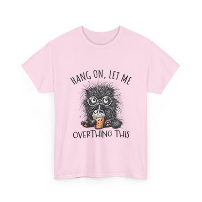 Overthinking Coffee Cat T-Shirt - Cute Nerdy Kawaii Tee