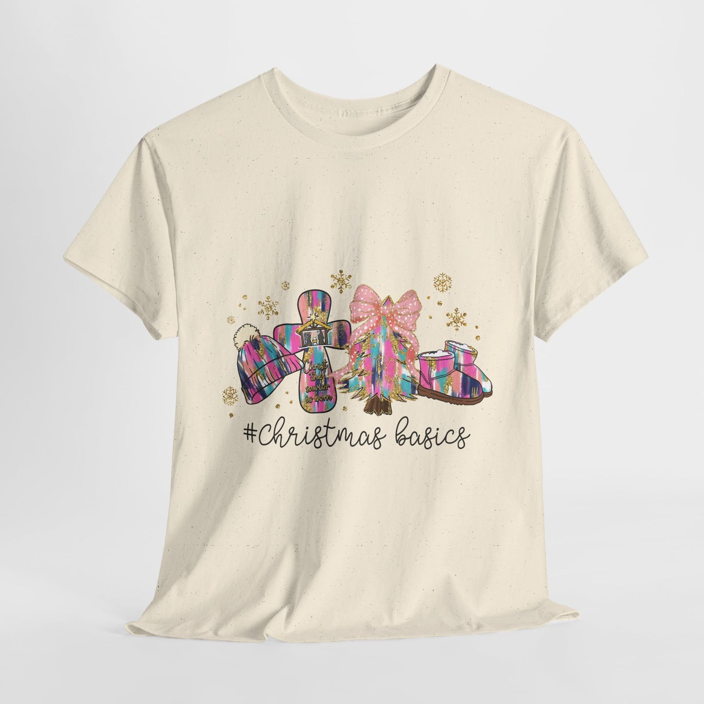 Christ the Savior Is Born T-Shirt - Pastel Nativity Cross Christmas Tee