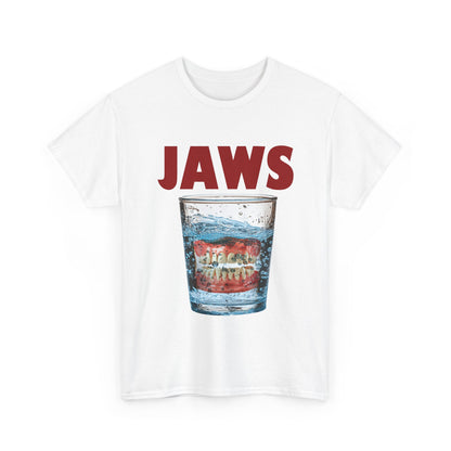 JAWS Parody - Funny Denture in Water Glass T-Shirt for Movie & Humor Fans