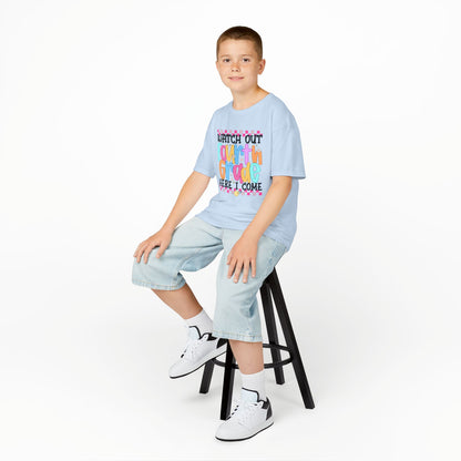 Watch Out Fourth Grade Shirt - Funny Kids Back to School Tee, Heavy Cotton 4th Grade Shirt, First Day of School Outfit
