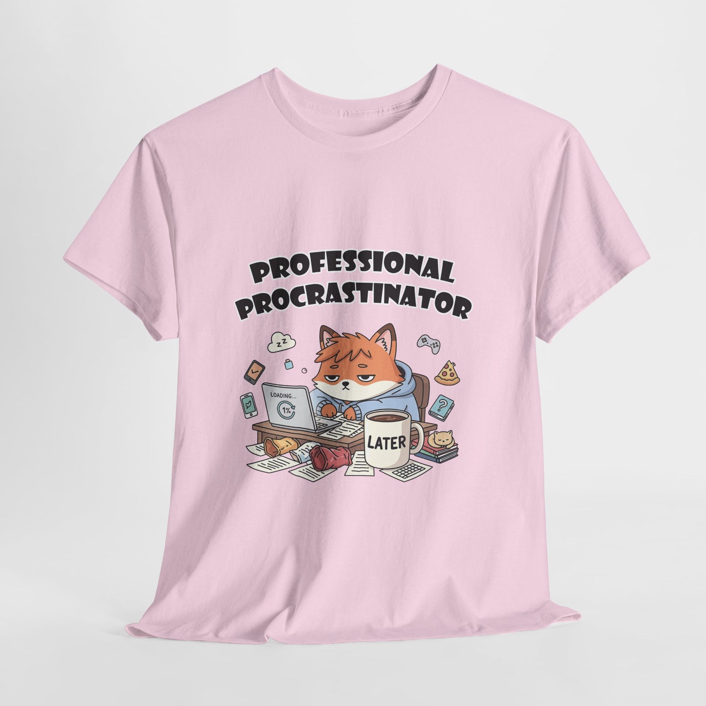 T-Shirt für professionelle Aufschieber – Lustiges Kawaii-Katzen-Pastell-T-Shirt