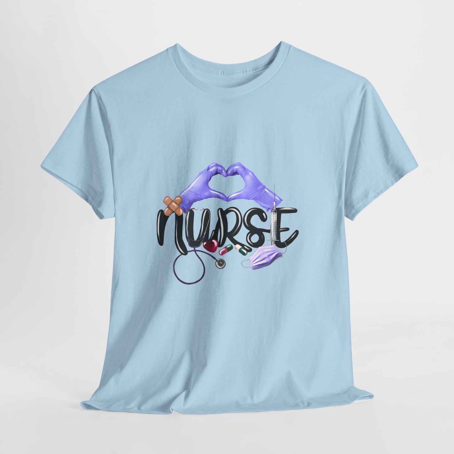 Nurse Heart Hands Shirt - Purple Gloves Love Nurse Tee