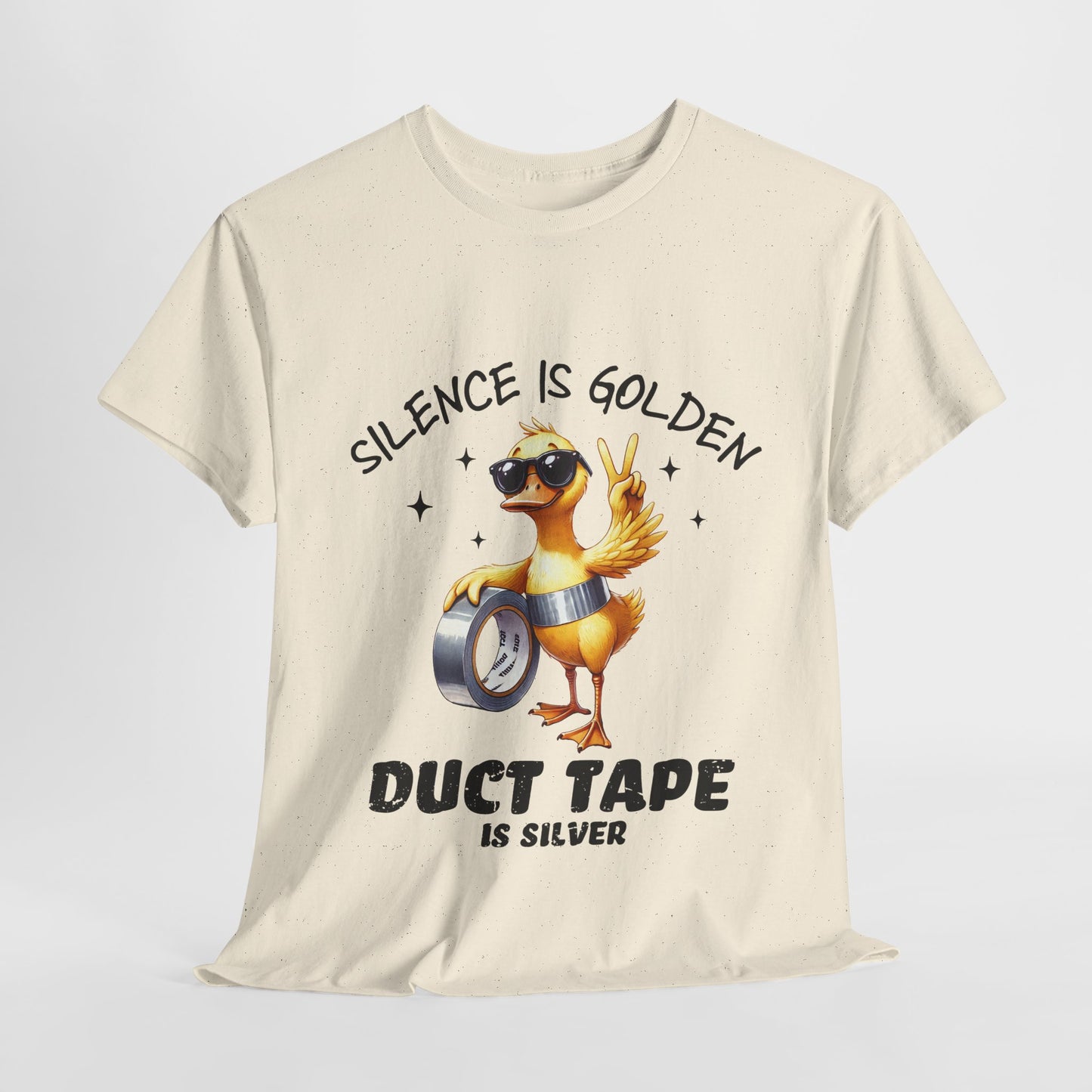 Silence Is Golden Duct Tape T-Shirt - Funny Duck Tee