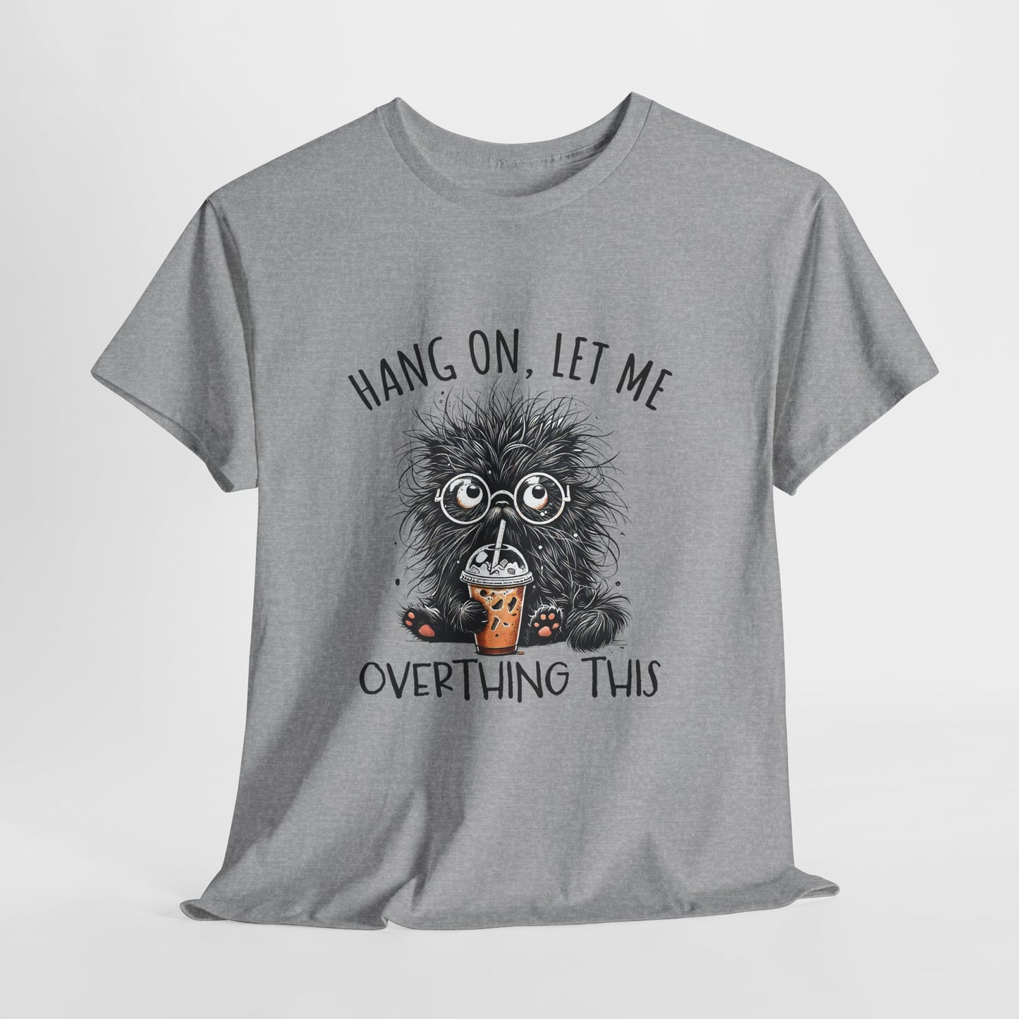 Overthinking Coffee Cat T-Shirt - Cute Nerdy Kawaii Tee