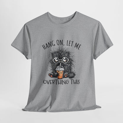Overthinking Coffee Cat T-Shirt - Cute Nerdy Kawaii Tee
