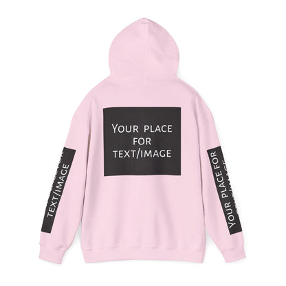 Bluza z kapturem z nadrukiem lub obrazkiem – personalizowana bluza z 4 stron, pomysł na prezent, nadruk z przodu, z tyłu i na rękawach, unisex