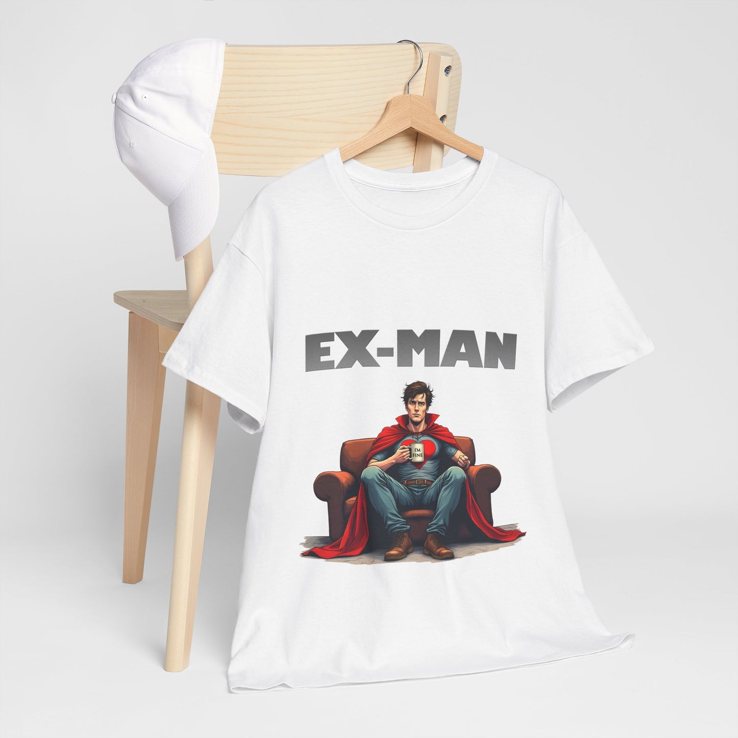 EX-MAN - Funny Superhero Breakup Parody T-Shirt | Heartbroken Comic Antihero Tee for Marvel Fans