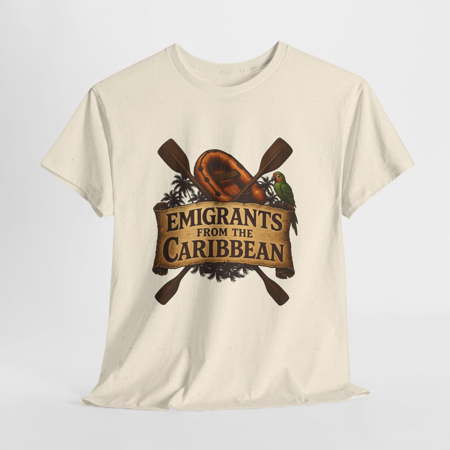Emigrants from the Caribbean - Funny Pirate-Style Tropical Escape T-Shirt
