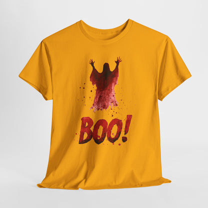 Boo Ghost Halloween T-Shirt - Red Spirit Blood Splatter Horror Tee