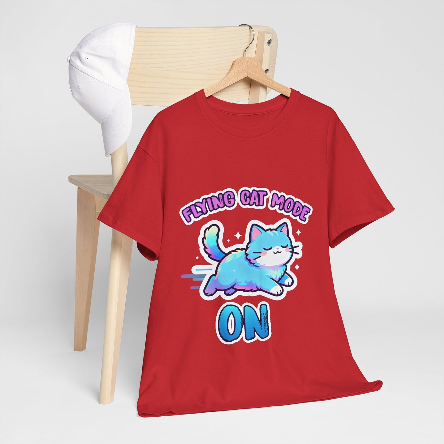 Flying Cat Mode Shirt – Kawaii Pastel Kitty Zoomies Tee