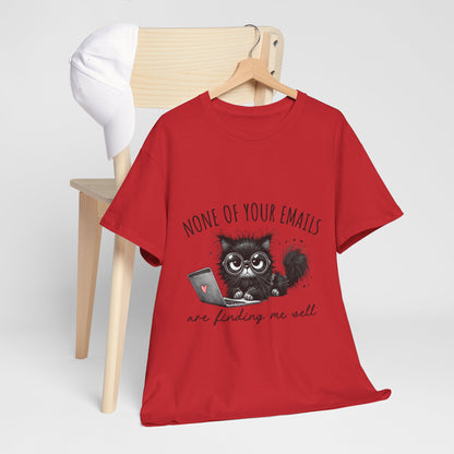 Work From Home Grumpy Cat T-Shirt - None of Your Emails Tee