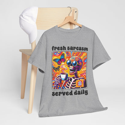 Psychedelic Coffee Skeleton T-Shirt - Trippy Boho Butterfly Tee